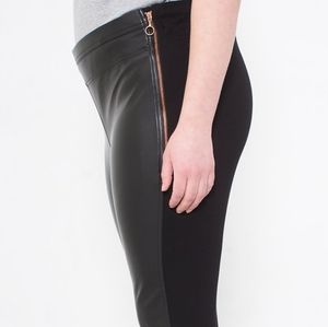 See Rose Go Mixed Leather Leggings